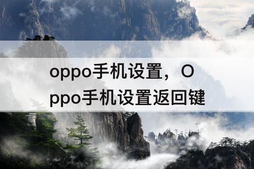 oppo手机设置，Oppo手机设置返回键